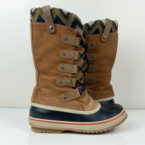 Sorel Women’s Joan Of Arctic Brown Leather Waterproof Winter Snow Boots Size 7.0 - Picture 2 of 12
